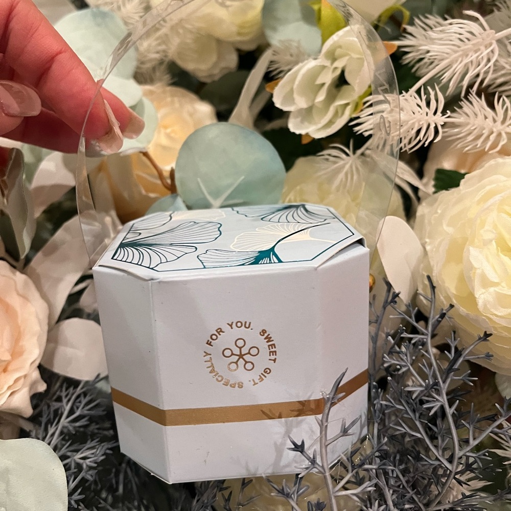 Wedding Birthday Favor Golden Blue Paper Box  (50pcs)